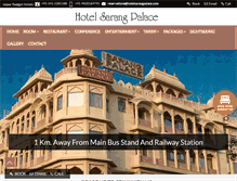 Tablet Screenshot of hotelsarangpalace.com